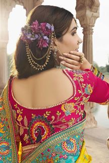 Picture of Flamboyant Silk Designer Saree for Haldi, Wedding and Reception