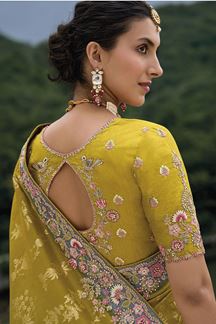Picture of  Royal Dola Silk Designer Saree for Haldi, Wedding, Reception, and Festivals