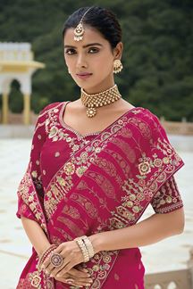 Picture of  Enticing Dola Silk Designer Saree for Wedding, Reception, and Party