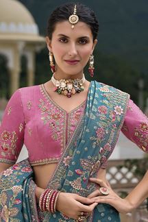 Picture of  Delightful Dola Silk Designer Saree for Wedding, Engagement, Reception, and Party
