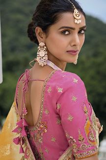 Picture of  Lovely Dola Silk Designer Saree for Wedding, Reception, and Party