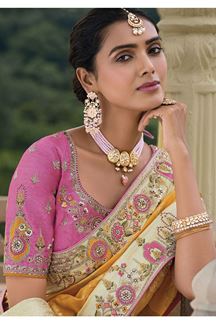 Picture of  Lovely Dola Silk Designer Saree for Wedding, Reception, and Party
