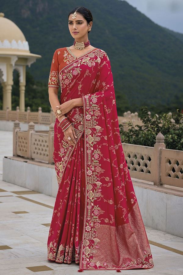 Picture of  Exuberant Dola Silk Designer Saree for Wedding, Reception, and Party