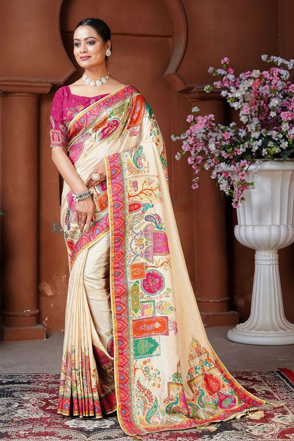 Picture of  Impressive Silk Designer Saree for Wedding and Reception