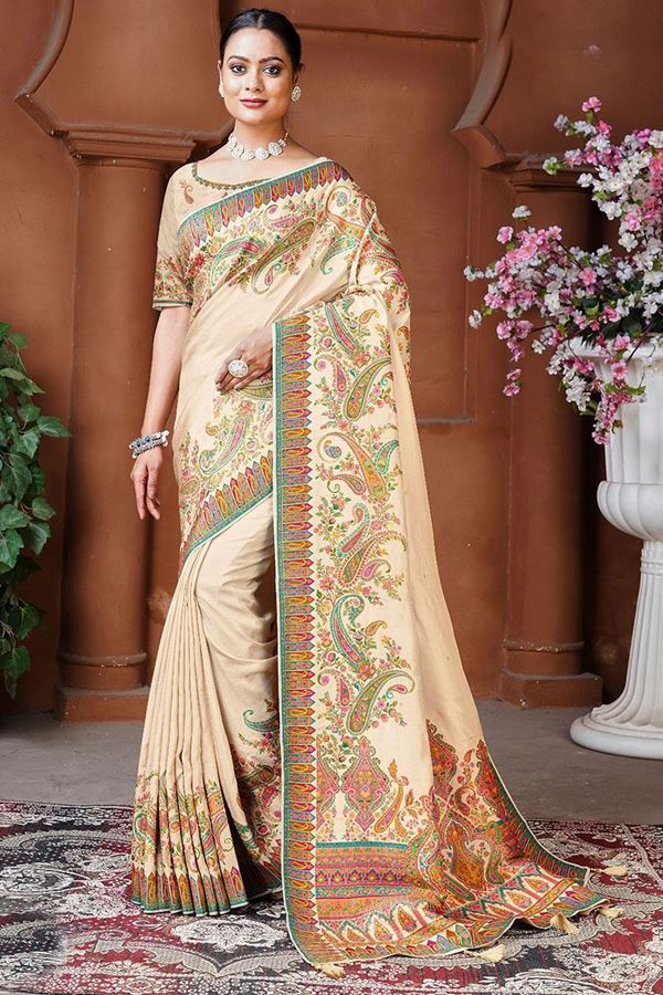 Picture of  Divine Silk Designer Saree for Wedding and Reception