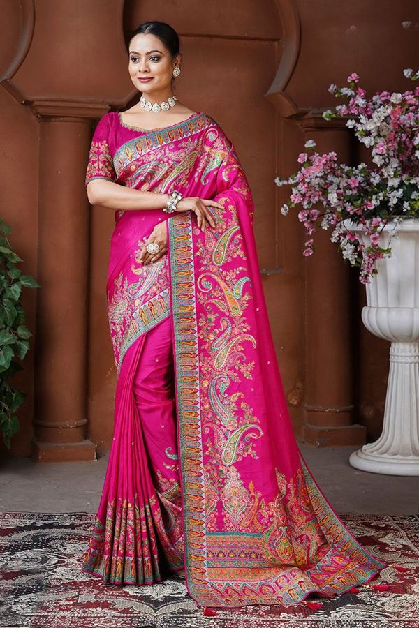 Picture of  Appealing Silk Designer Saree for Wedding and Reception