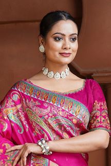 Picture of  Appealing Silk Designer Saree for Wedding and Reception