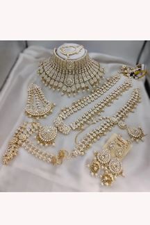 Picture of Divine White Designer Wedding Necklace Set for Engagement, Wedding, and Reception