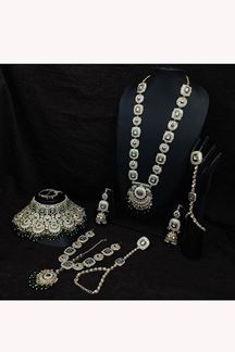 Picture of Charming Green Designer Wedding Necklace Set for Wedding and Reception