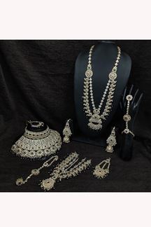 Picture of Exuberant Multi Designer Wedding Necklace Set for Wedding and Reception