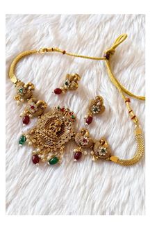 Picture of  Artistic Golden Designer Necklace Set for Wedding, Reception, and Festivals