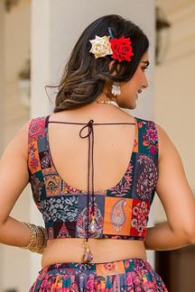 Picture of Dazzling Multi Designer Indo-western Lehenga Choli for Party and Sangeet