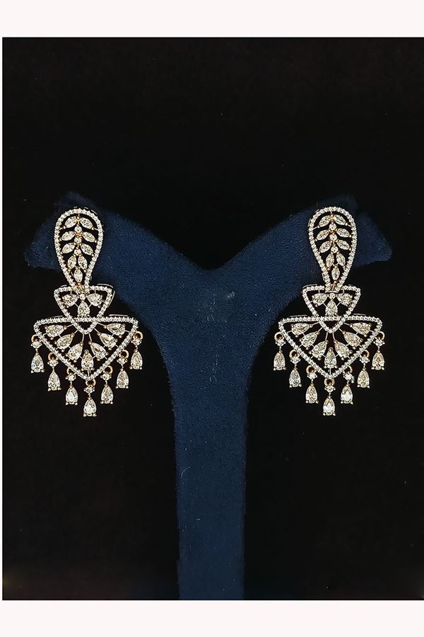 Picture of Irresistible Gold Tone Designer Earring Set for Wedding, Reception, Party, Sangeet, and Festivals