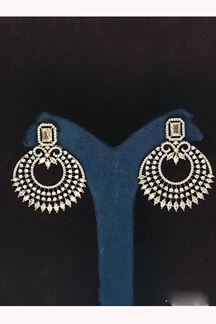 Picture of Charming Gold Tone Designer Earring Set for Wedding, Reception, Party, Sangeet, and Festivals