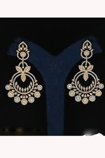 Picture of Marvelous Gold Tone Designer Earring Set for Wedding, Reception, Party, Sangeet, and Festivals