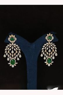 Picture of Appealing Gold Tone Designer Earring Set for Wedding, Reception, Party, Sangeet, and Festivals