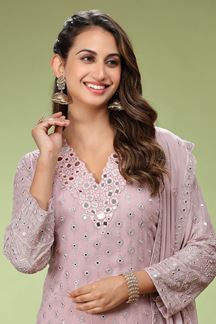Picture of Charismatic Pink Designer Palazzo Suit for Sangeet, Party, and Festivals