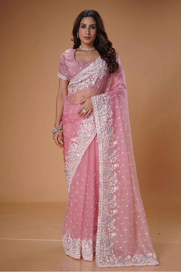 Picture of Breathtaking Organza Designer Saree for Party, Engagement, and Reception