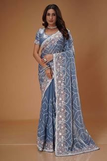 Picture of Captivating Organza Designer Saree for Party, Engagement, and Reception