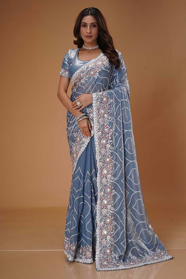 Picture of Captivating Organza Designer Saree for Party, Engagement, and Reception