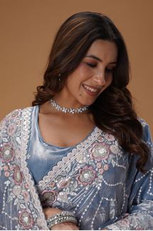 Picture of Captivating Organza Designer Saree for Party, Engagement, and Reception