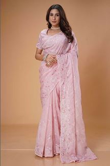 Picture of Charismatic Organza Designer Saree for Party, Engagement, and Reception