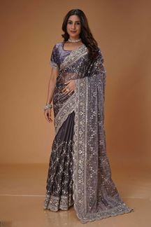 Picture of Spectacular Organza Designer Saree for Party, Engagement, and Reception