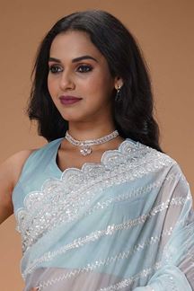 Picture of Outstanding Organza Designer Saree for Party, Engagement, and Reception