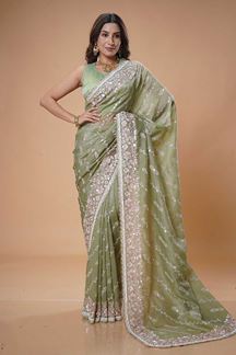 Picture of Fascinating Organza Designer Saree for Party, Engagement, and Reception