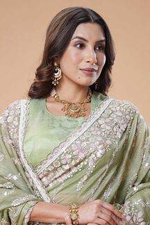 Picture of Fascinating Organza Designer Saree for Party, Engagement, and Reception
