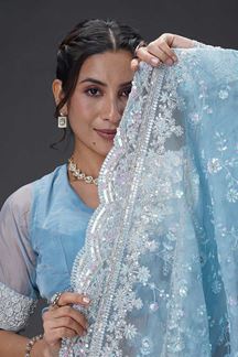 Picture of Breathtaking Organza Designer Saree for Engagement, Reception, and Party