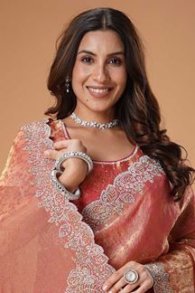 Picture of Charismatic Satin Designer Saree for Engagement, Reception, Sangeet, and Party