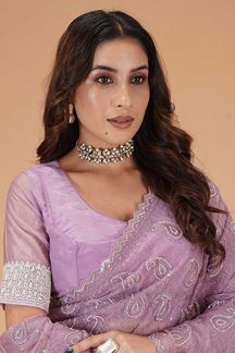 Picture of Spectacular Georgette Designer Saree for Engagement, Reception, Sangeet, and Party