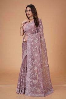 Picture of Splendid Georgette Designer Saree for Engagement, Reception, Sangeet, and Party