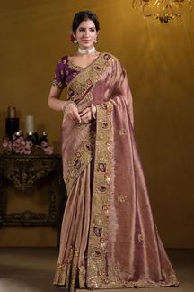Picture of Aesthetic Pure Georgette with Zari Organza Silk Designer Saree for Wedding, Engagement, and Reception