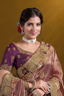 Picture of Aesthetic Pure Georgette with Zari Organza Silk Designer Saree for Wedding, Engagement, and Reception