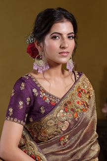 Picture of Royal Pure Banarasi Crush Designer Saree for Wedding, Engagement, and Reception