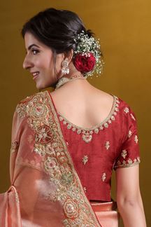 Picture of Delightful Pure Twill Tissue Designer Saree for Wedding, Engagement, and Reception