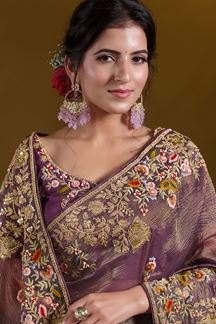 Picture of Trendy Pure Banarasi Crush Designer Saree for Wedding, Engagement, and Reception