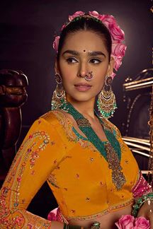 Picture of Aesthetic Pure Viscose Dola Silk Designer Saree for Wedding, Festivals, Sangeet, and Reception