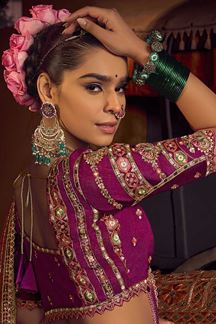 Picture of Enticing Pure Viscose Dola Silk Designer Saree for Wedding, Sangeet, and Reception