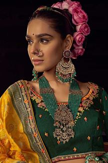 Picture of Delightful Pure Viscose Dola Silk Designer Saree for Haldi, Wedding, and Festivals