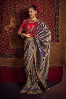 Picture of Lovely Pure Viscose Dola Silk Designer Saree for Reception, Wedding, Engagement, and Festivals