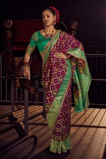 Picture of Charming Pure Viscose Dola Silk Designer Saree for Reception, Wedding, and Festivals