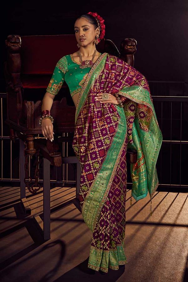 Picture of Charming Pure Viscose Dola Silk Designer Saree for Reception, Wedding, and Festivals