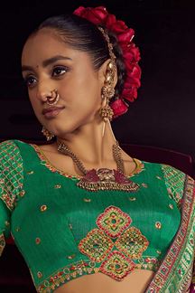 Picture of Charming Pure Viscose Dola Silk Designer Saree for Reception, Wedding, and Festivals