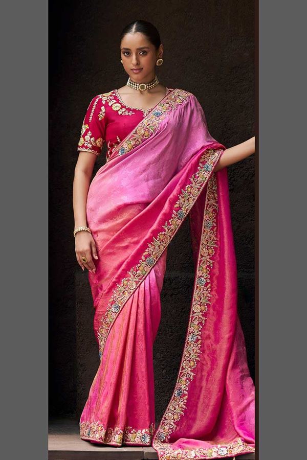 Picture of Dazzling Viscose Tissue Designer Saree for Party, Festivals, Engagement, and Reception
