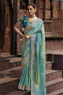 Picture of Mesmerizing Viscose Tissue Designer Saree for Party, Festivals, Engagement, and Reception