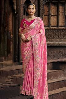Picture of Striking Viscose Tissue Designer Saree for Party, Festivals, Engagement, and Reception