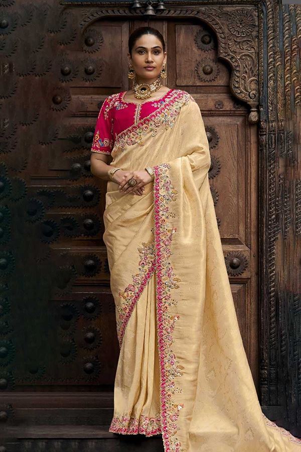 Picture of Flamboyant Viscose Tissue Designer Saree for Party, Festivals, Engagement, and Reception